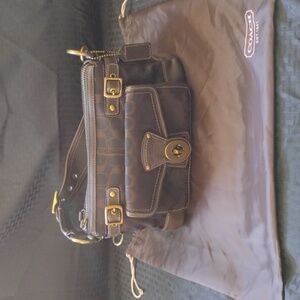 Coach Dark Brown and Black Crossbody Bag